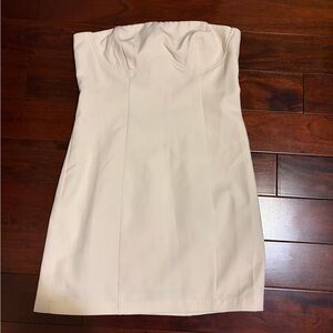 Cream Strapless Mini Dress